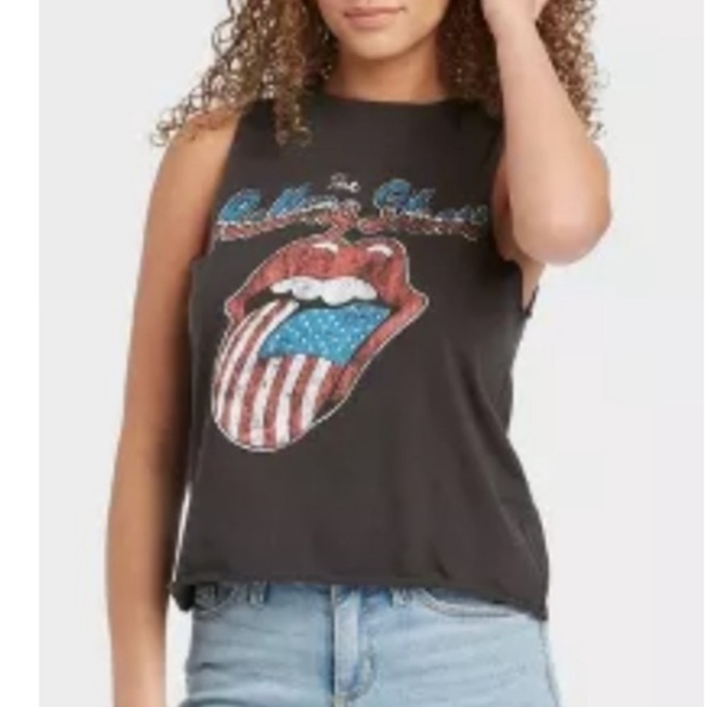 THE ROLLING STONES USA Graphic Muscle Tee Medium